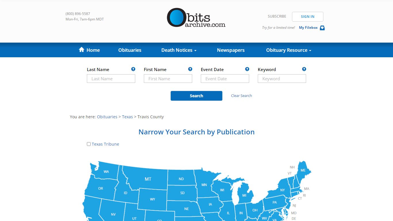 Travis County, TX Obituaries Archives Online | Obits Archive 2010 – 2022